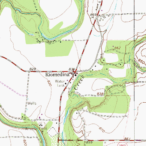 Topographic Map of Rio Medina Post Office, TX