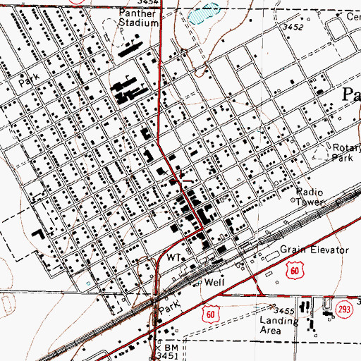 Topographic Map of Panhandle Post Office, TX