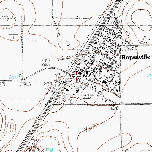 Topographic Map of Ropesville Post Office, TX