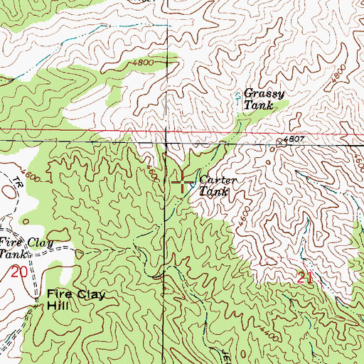 Topographic Map of Carter Tank, AZ