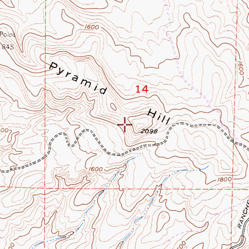 Topographic Map of Pyramid Hill, CA