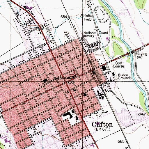 Topographic Map of Clifton Post Office, TX