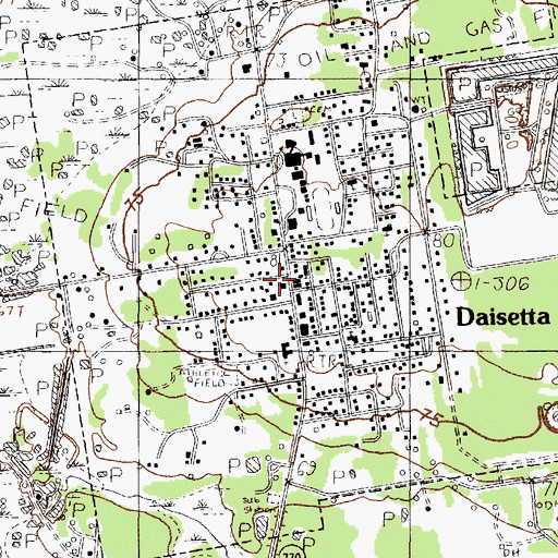 Topographic Map of Daisetta Post Office, TX