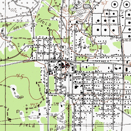 Topographic Map of Sour Lake Post Office, TX