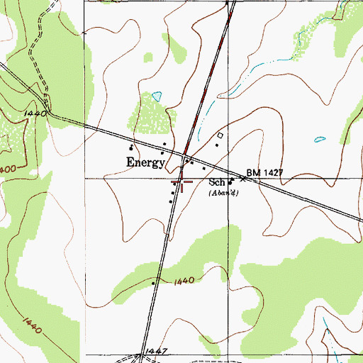 Topographic Map of Energy Post Office, TX