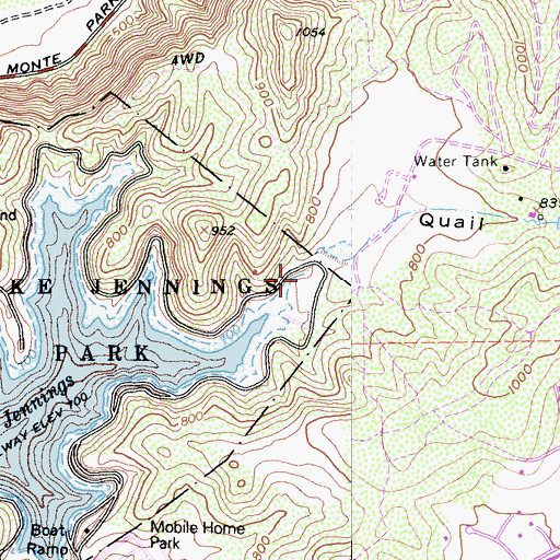 Topographic Map of Quail Canyon, CA