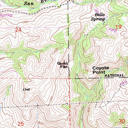 Topographic Map of Quail Flat, CA