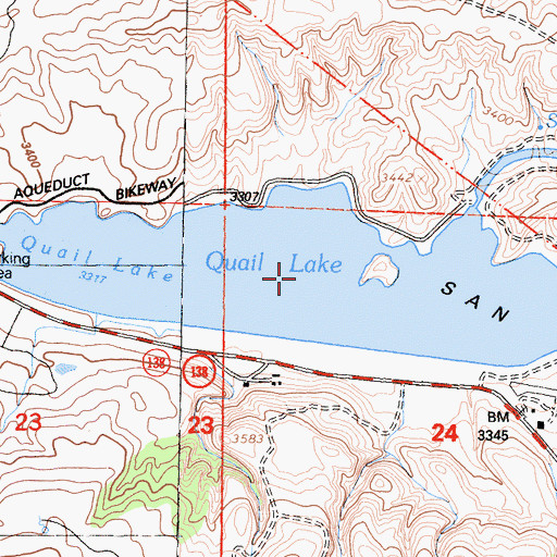 Topographic Map of Quail Lake, CA