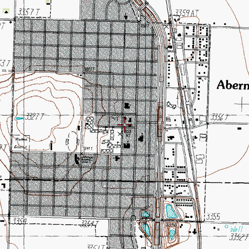 Topographic Map of Abernathy Post Office, TX