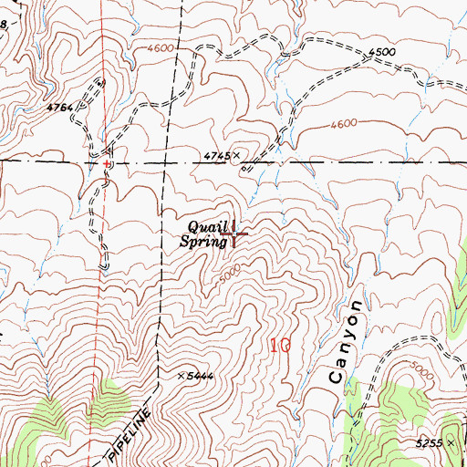 Topographic Map of Quail Spring, CA