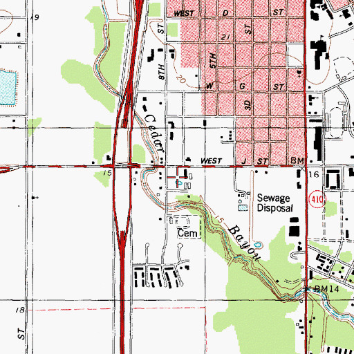 Topographic Map of La Porte Post Office, TX
