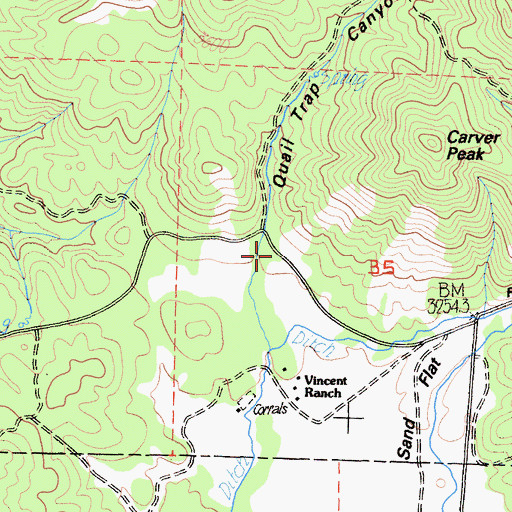 Topographic Map of Quail Trap Canyon, CA