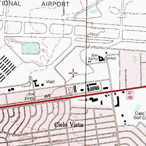 Topographic Map of El Paso Post Office, TX
