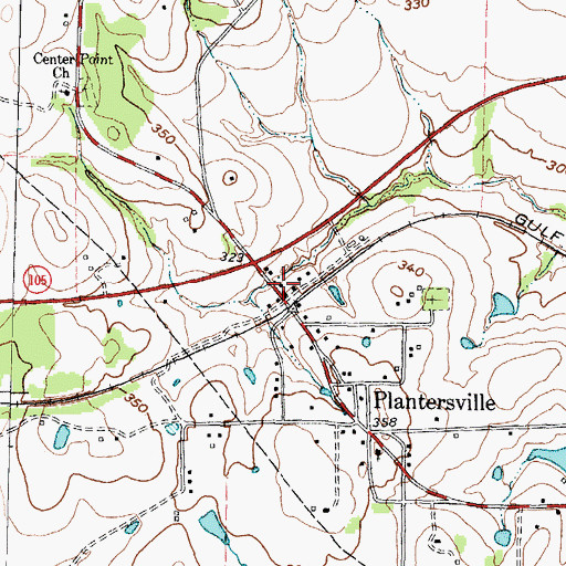 Topographic Map of Plantersville Post Office, TX