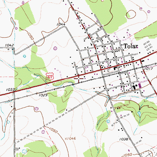 Topographic Map of Tolar Post Office, TX
