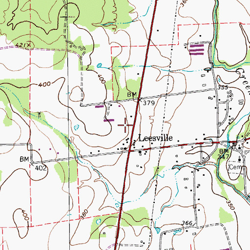 Topographic Map of Leesville Post Office, TX
