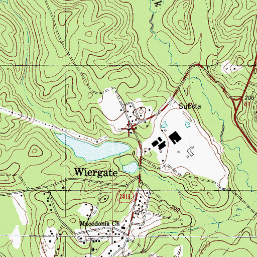 Topographic Map of Wiergate Post Office, TX