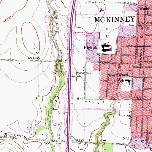Topographic Map of McKinney Post Office, TX