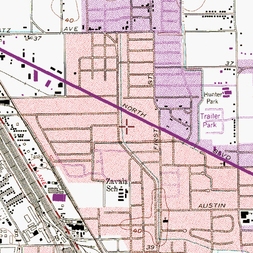 Topographic Map of Harlingen Post Office, TX