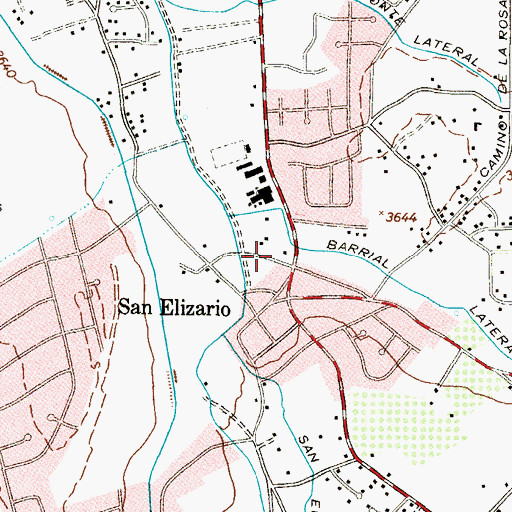 Topographic Map of San Elizario Post Office, TX