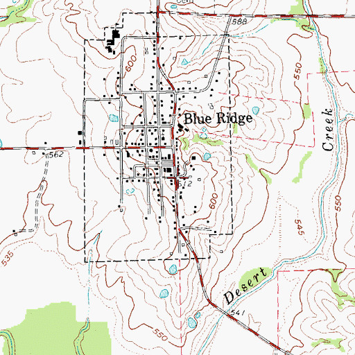 Topographic Map of Blue Ridge Post Office, TX