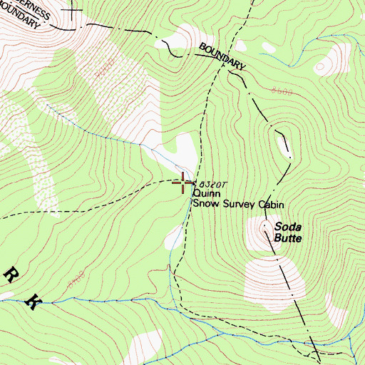 Topographic Map of Quinn Snow Survey Cabin, CA