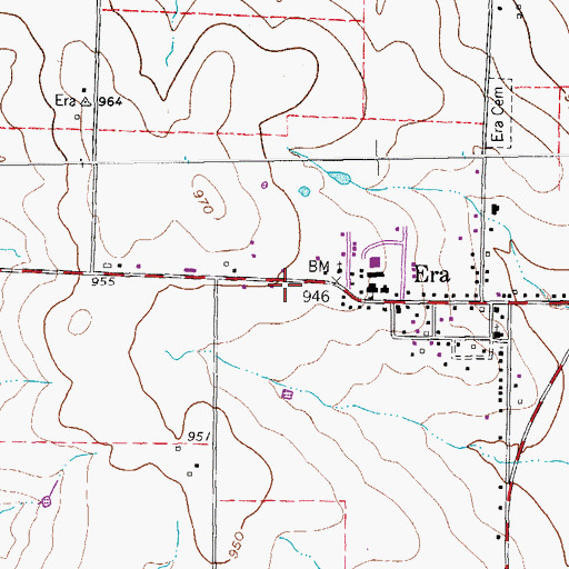 Topographic Map of Era Post Office, TX