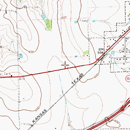 Topographic Map of Fate Post Office, TX