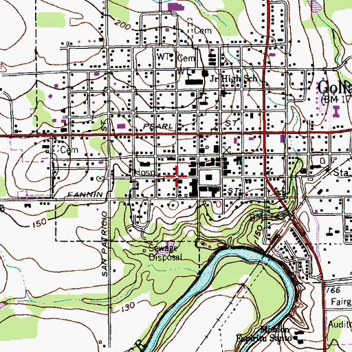Topographic Map of Goliad Post Office, TX