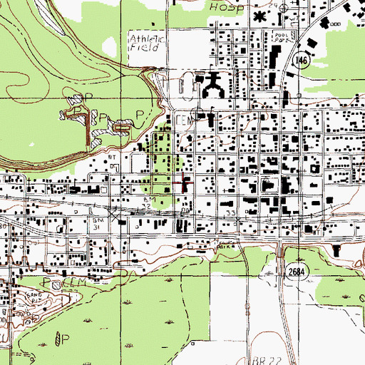 Topographic Map of Liberty Post Office, TX