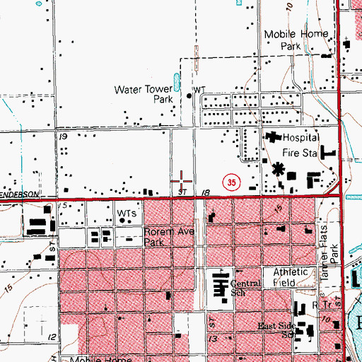 Topographic Map of Palacios Post Office, TX
