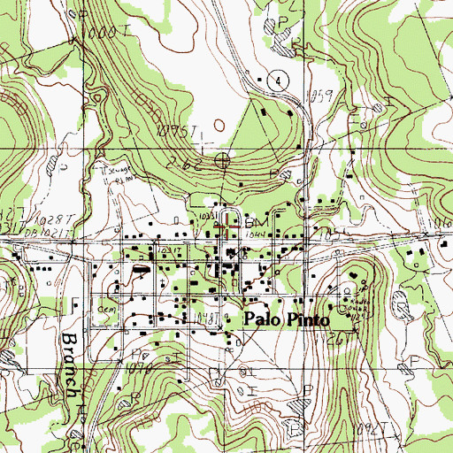 Topographic Map of Palo Pinto Post Office, TX