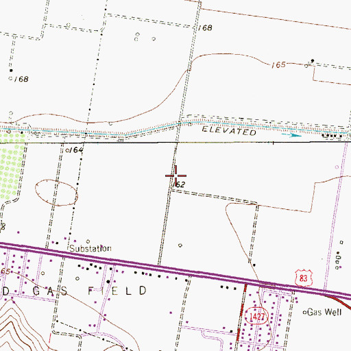 Topographic Map of Penitas Post Office, TX