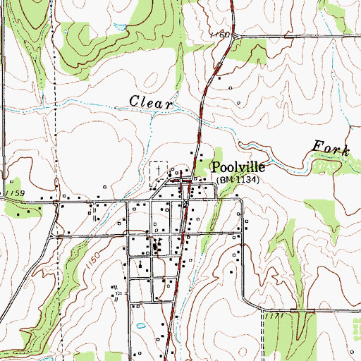 Topographic Map of Poolville Post Office, TX