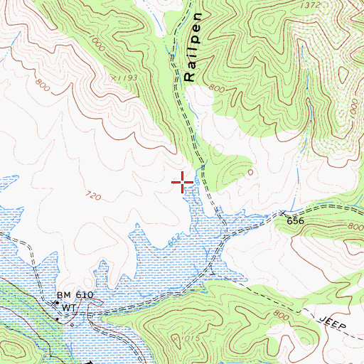 Topographic Map of Railpen Canyon, CA