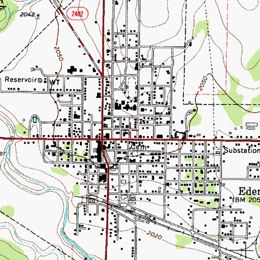 Topographic Map of Eden Post Office, TX