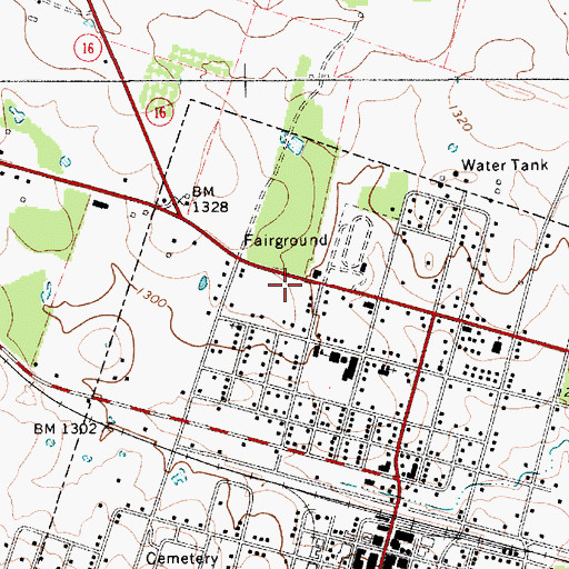 Topographic Map of Louise Post Office, TX