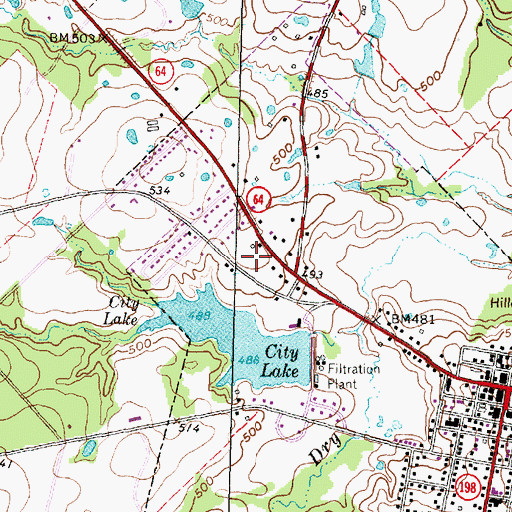 Topographic Map of Canton Post Office, TX