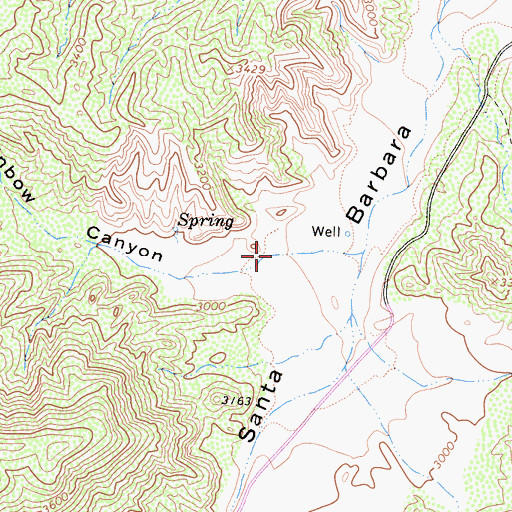 Topographic Map of Rainbow Canyon, CA