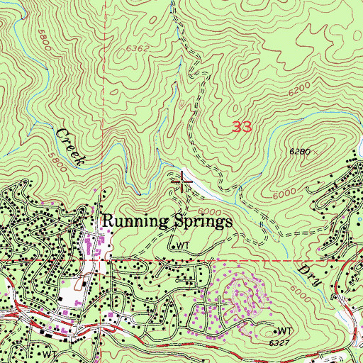 Topographic Map of Rainbow Lake, CA