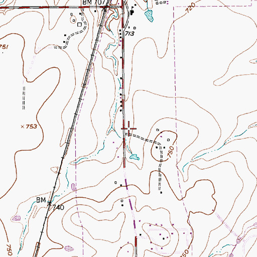 Topographic Map of Haslet Post Office, TX