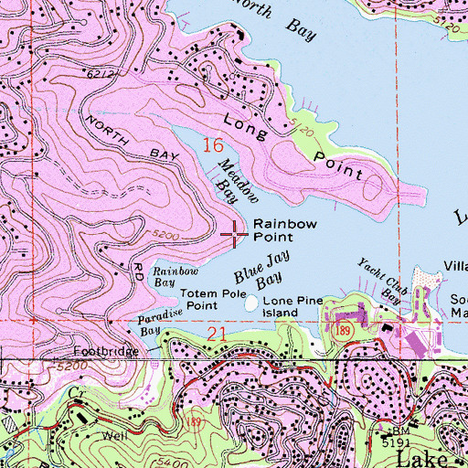 Topographic Map of Rainbow Point, CA