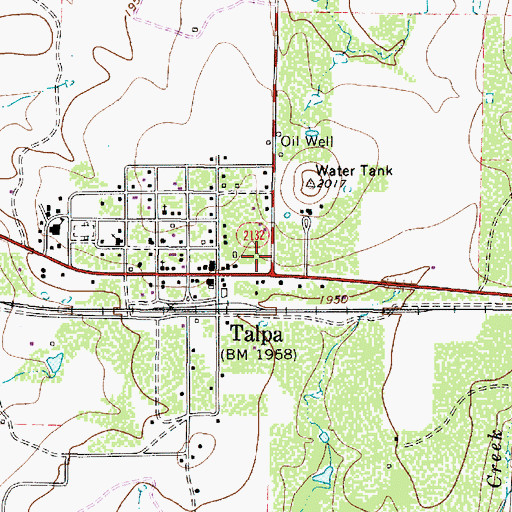 Topographic Map of Talpa Post Office, TX