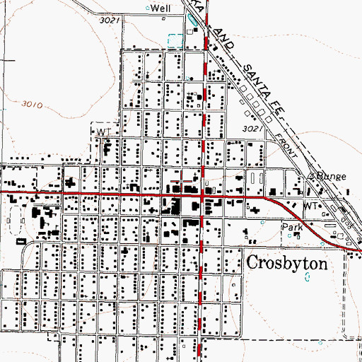 Topographic Map of Crosbyton Post Office, TX