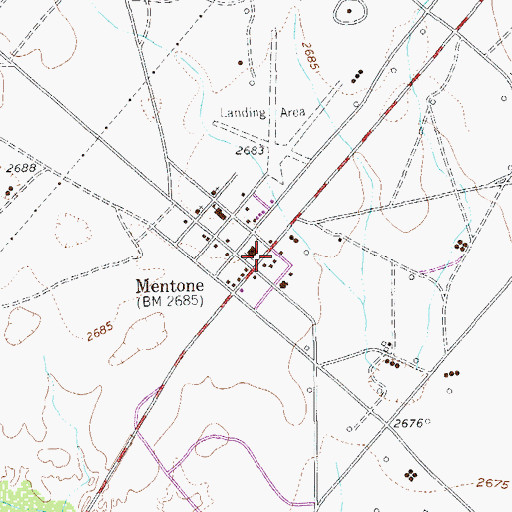 Topographic Map of Mentone Post Office, TX