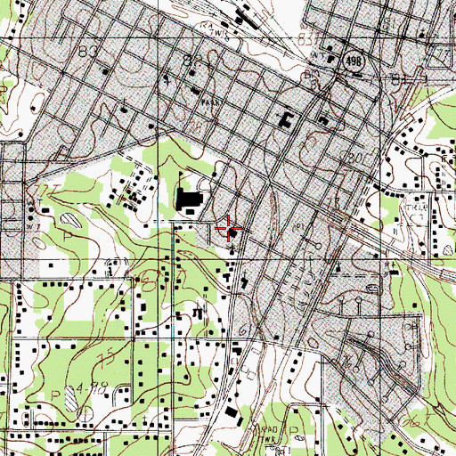 Topographic Map of Silsbee Post Office, TX