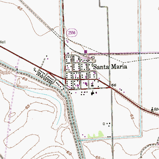 Topographic Map of Santa Maria Post Office, TX