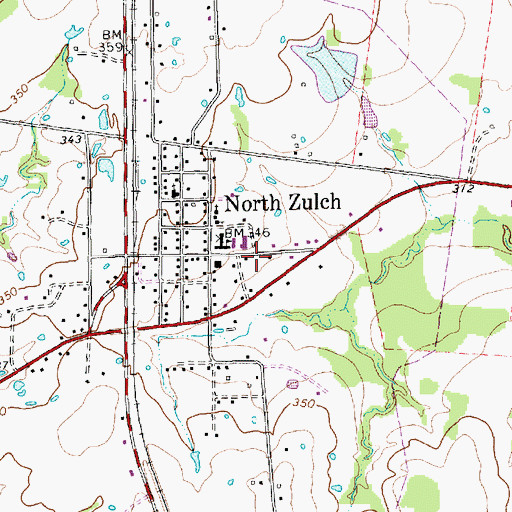 Topographic Map of North Zulch Post Office, TX
