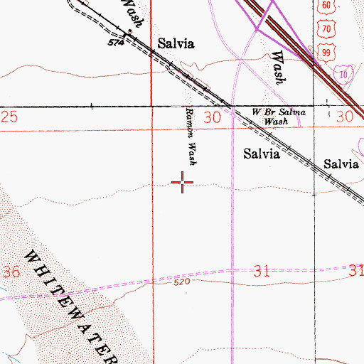 Topographic Map of Ramon Wash, CA