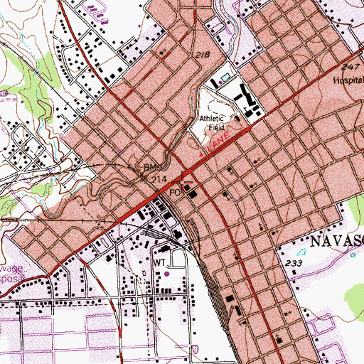 Topographic Map of Navasota Post Office, TX